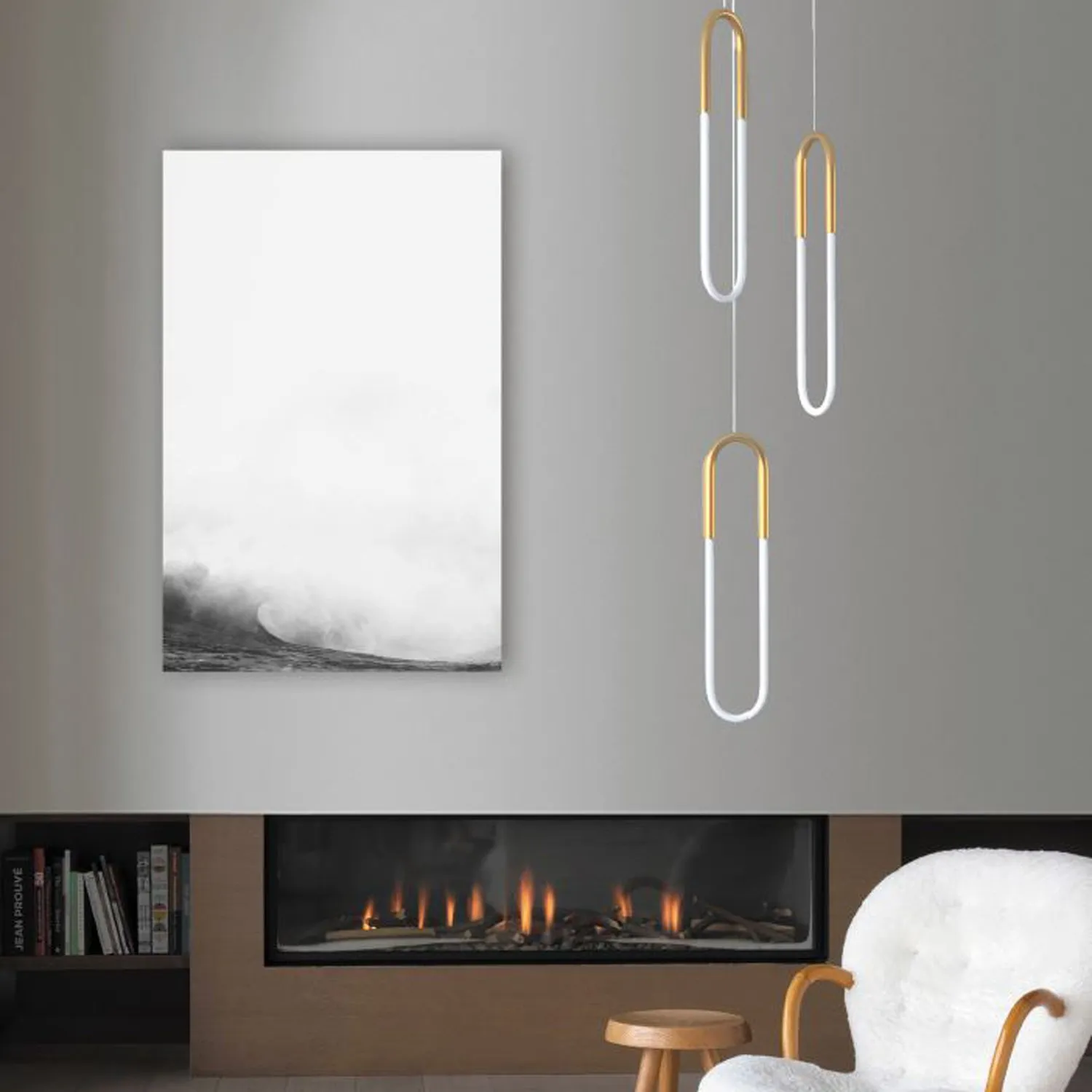 Lampa wisząca U-SHAPE mosiądz 60 cm - obrazek 2