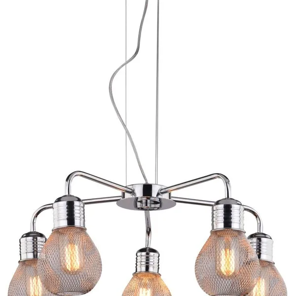 GLIVA LAMPA WISZĄCA 5X60W E27 CHROM (BEZ ŻARÓWEK)
