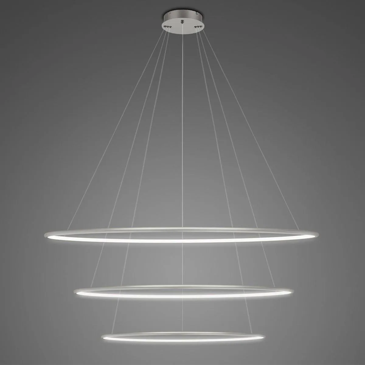 Lampa wisząca Ledowe Okręgi No.3 100cm 4k srebrna Dali