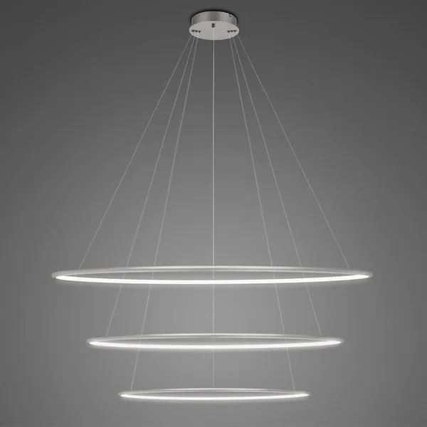 Lampa wisząca Ledowe Okręgi No.3 100cm 4k srebrna Dali