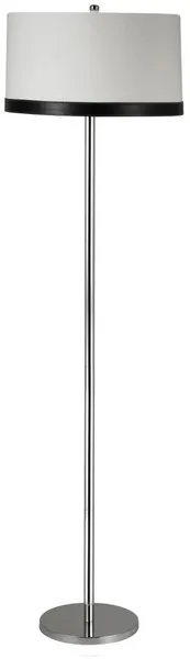 TIDA LAMPA PODŁOGOWA 1X60W E27 CHROM/ABAŻUR PŁÓTNO/SKÓRA