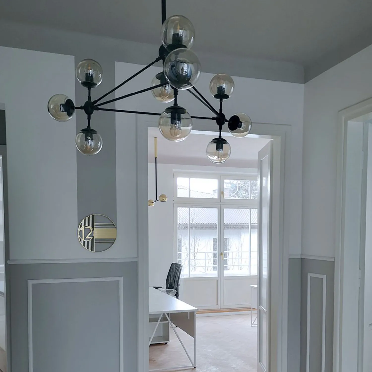 Lampa wisząca ASTRIFERO-10, 90 cm - transparentno czarna - obrazek 8