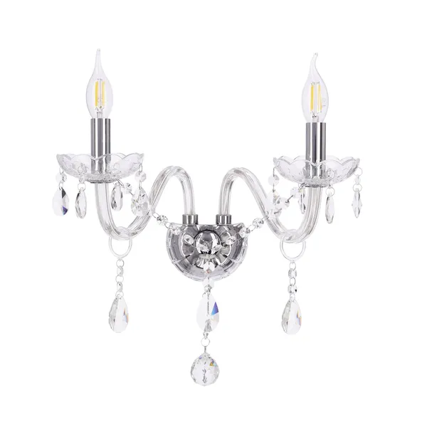 Cristallo lampa kinkiet chromowy 2x40W E14 transparentny