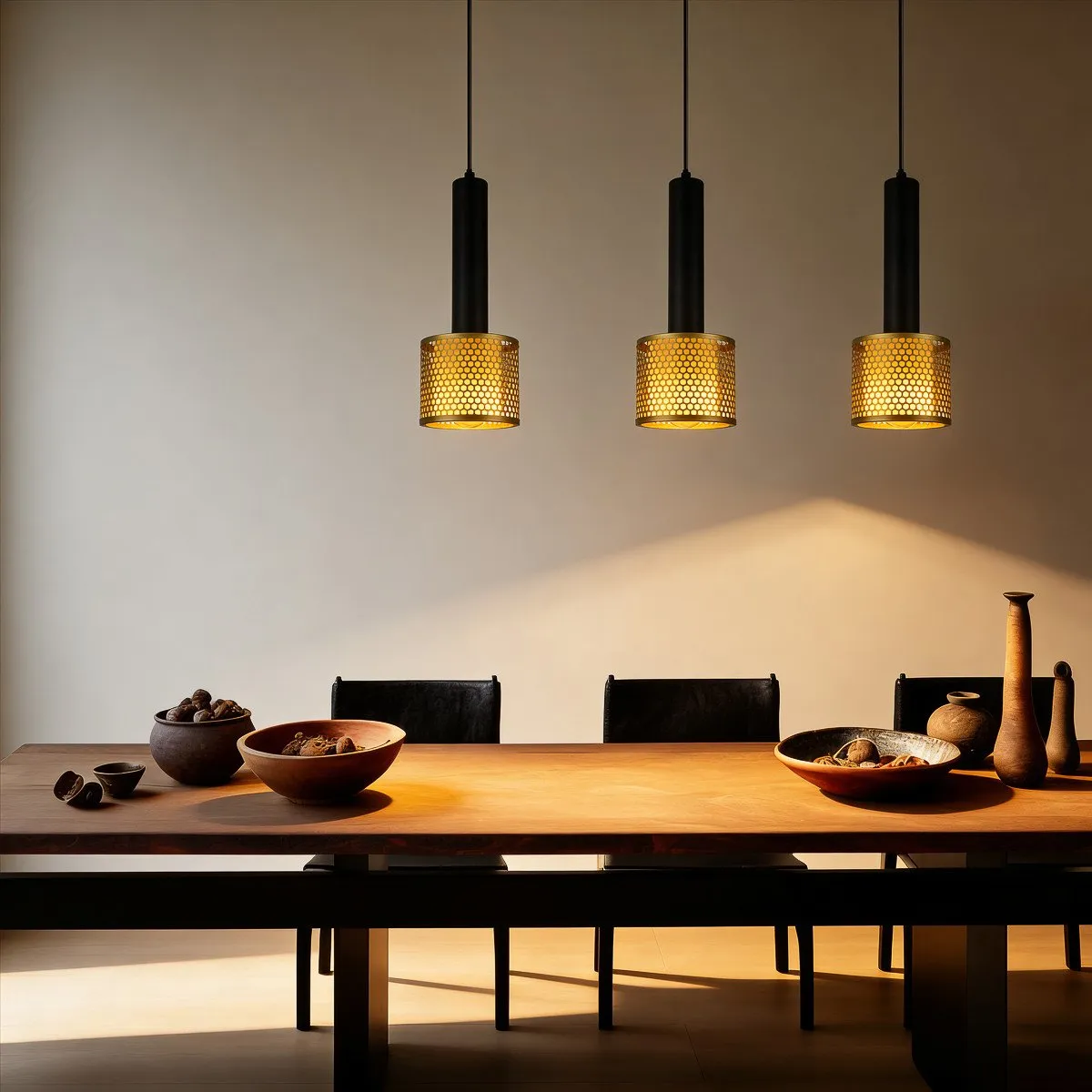 Lampa wisząca Amo czarno-złota 3xE27 - obrazek 3