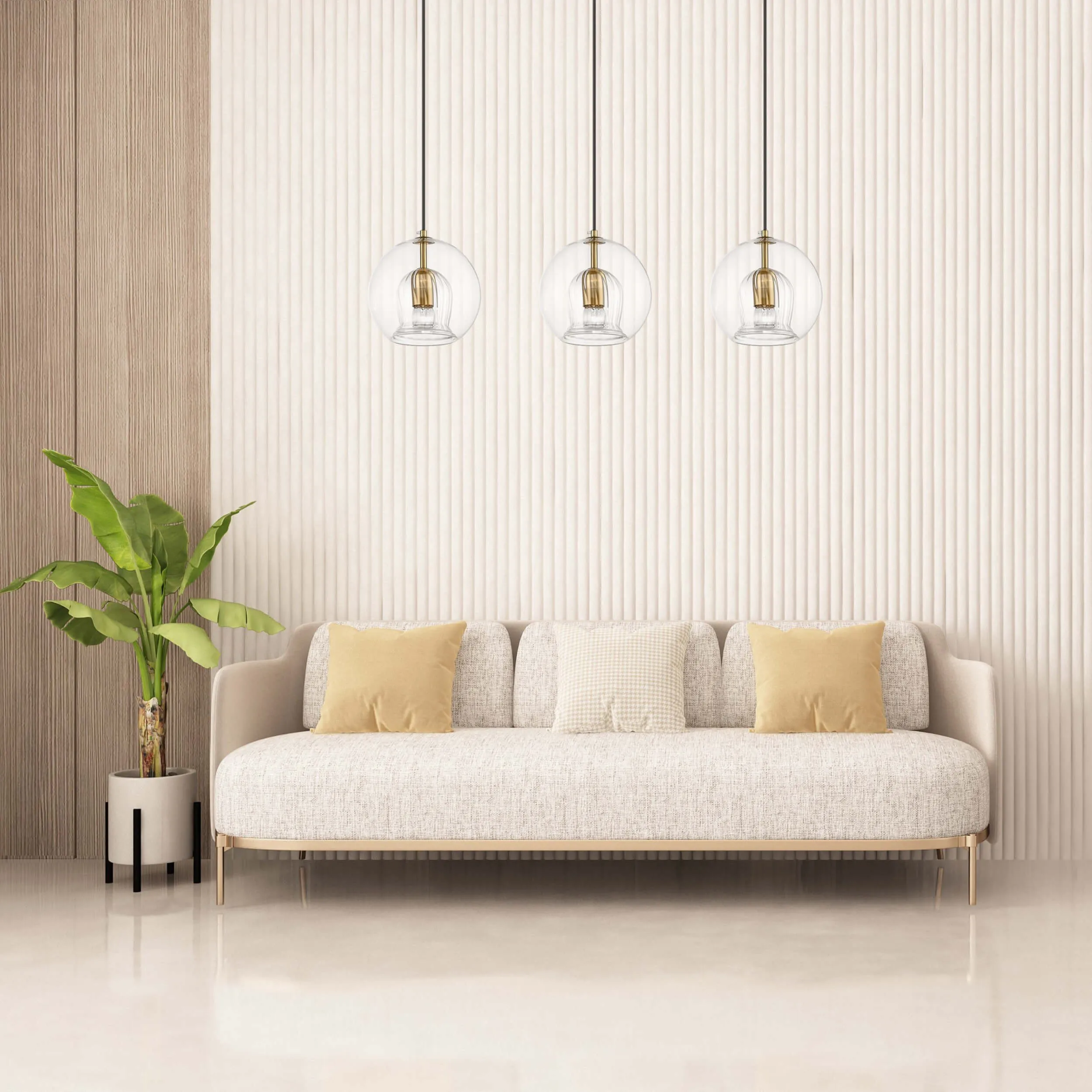 Lampa wisząca Arette złota 3xE27 - obrazek 2