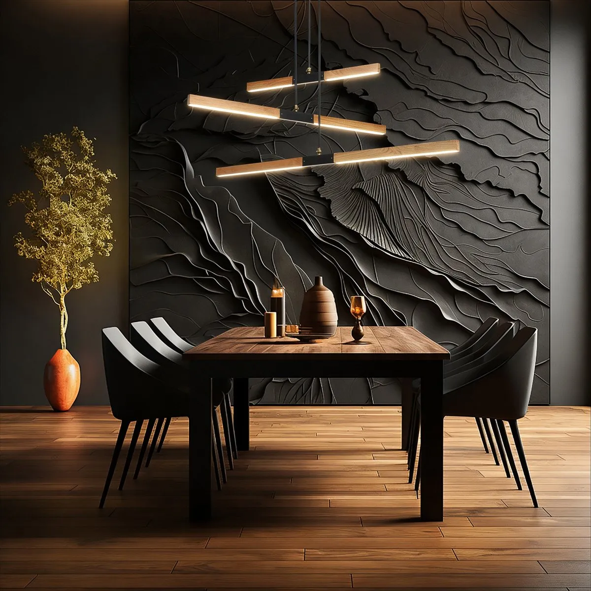 Lampa wisząca Lugano drewno LED 3000K - obrazek 4