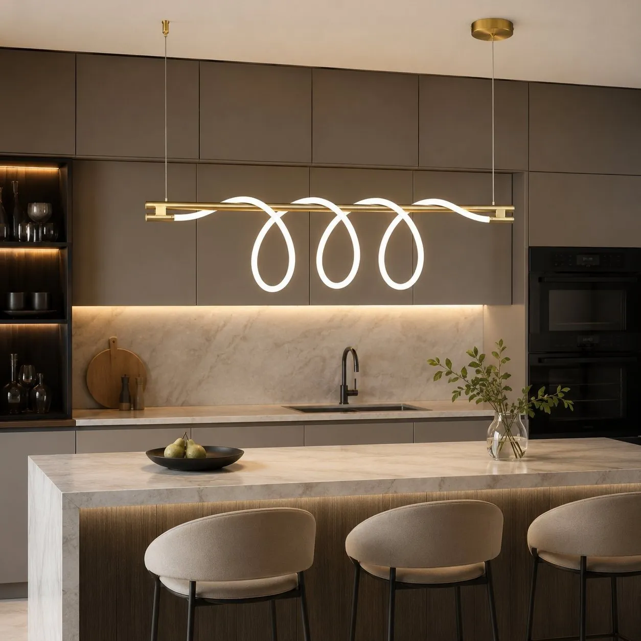 Lampa wisząca FANTASIA LONG LED złota 120 cm - obrazek 3