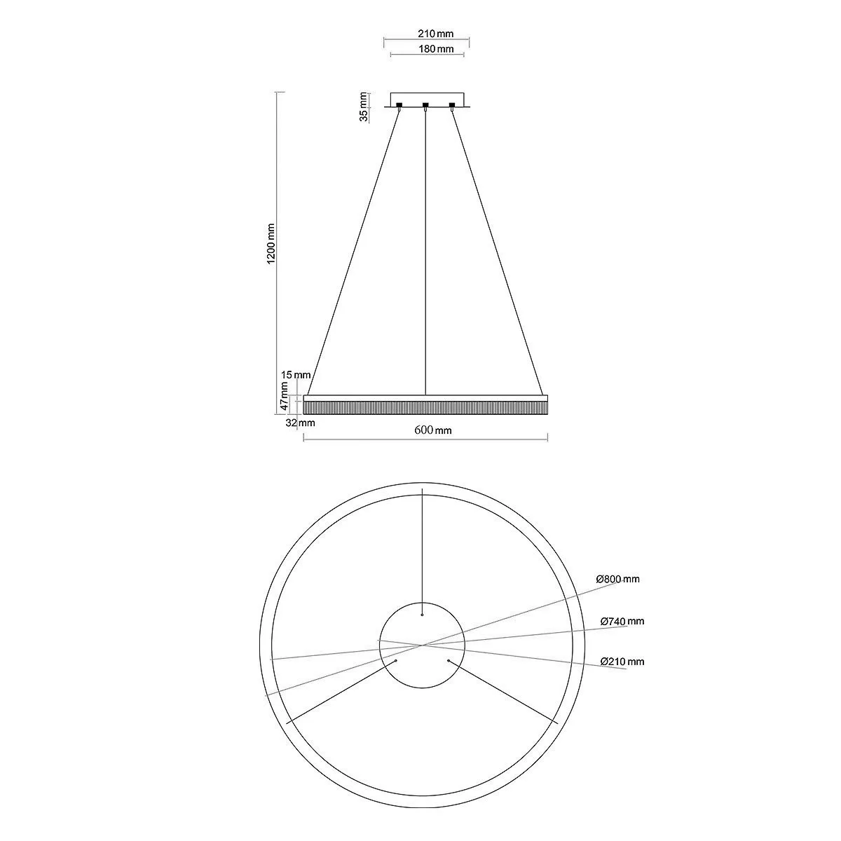 Lampa wisząca Midway Cristal Triangle złoto - transparentna mała LED CCT - obrazek 13