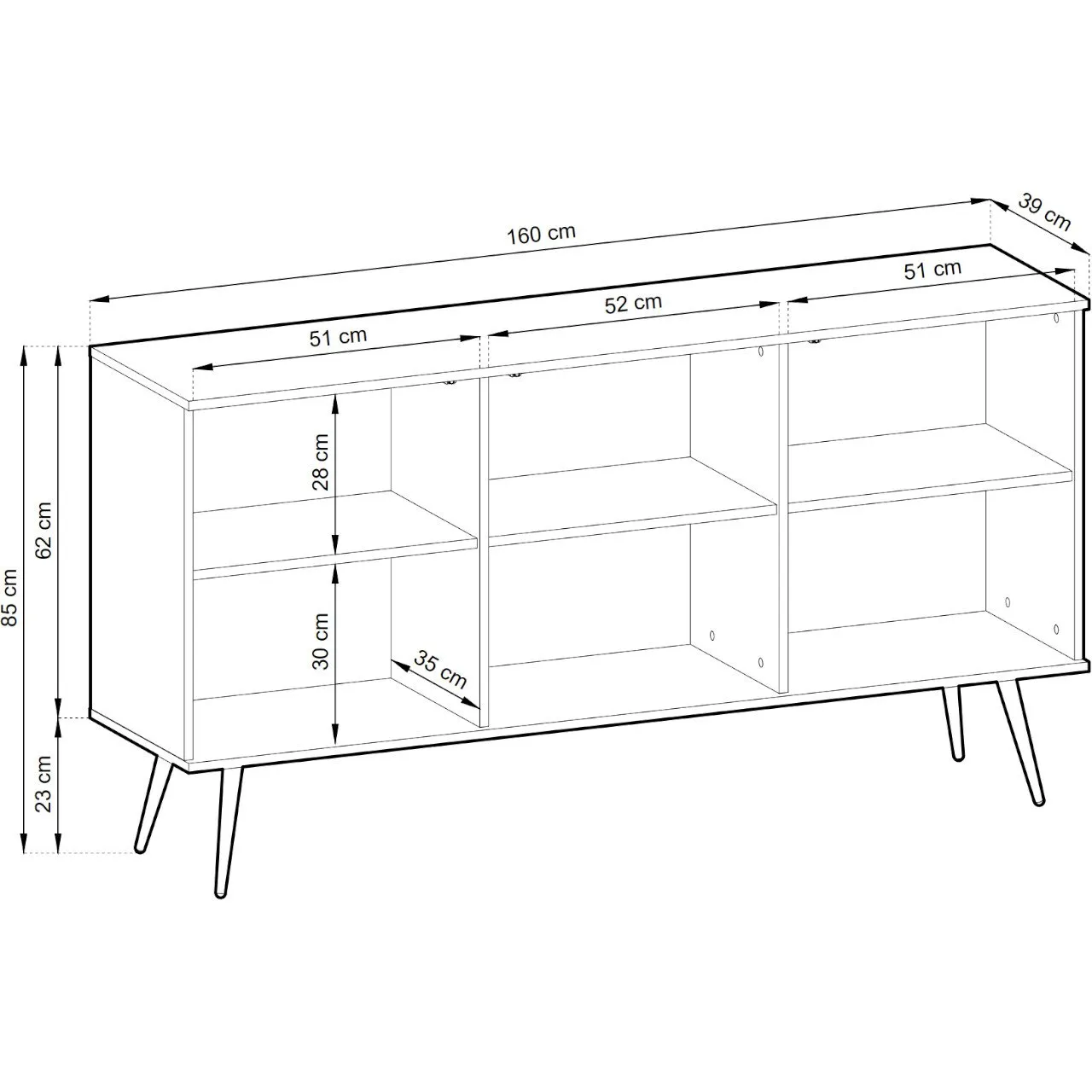 Komoda ARA K160 czarny - obrazek 2