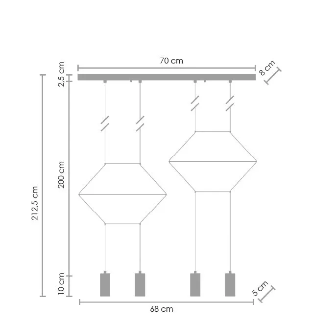Lampa wisząca LINEA-4 LONG czarna 70 cm - obrazek 10