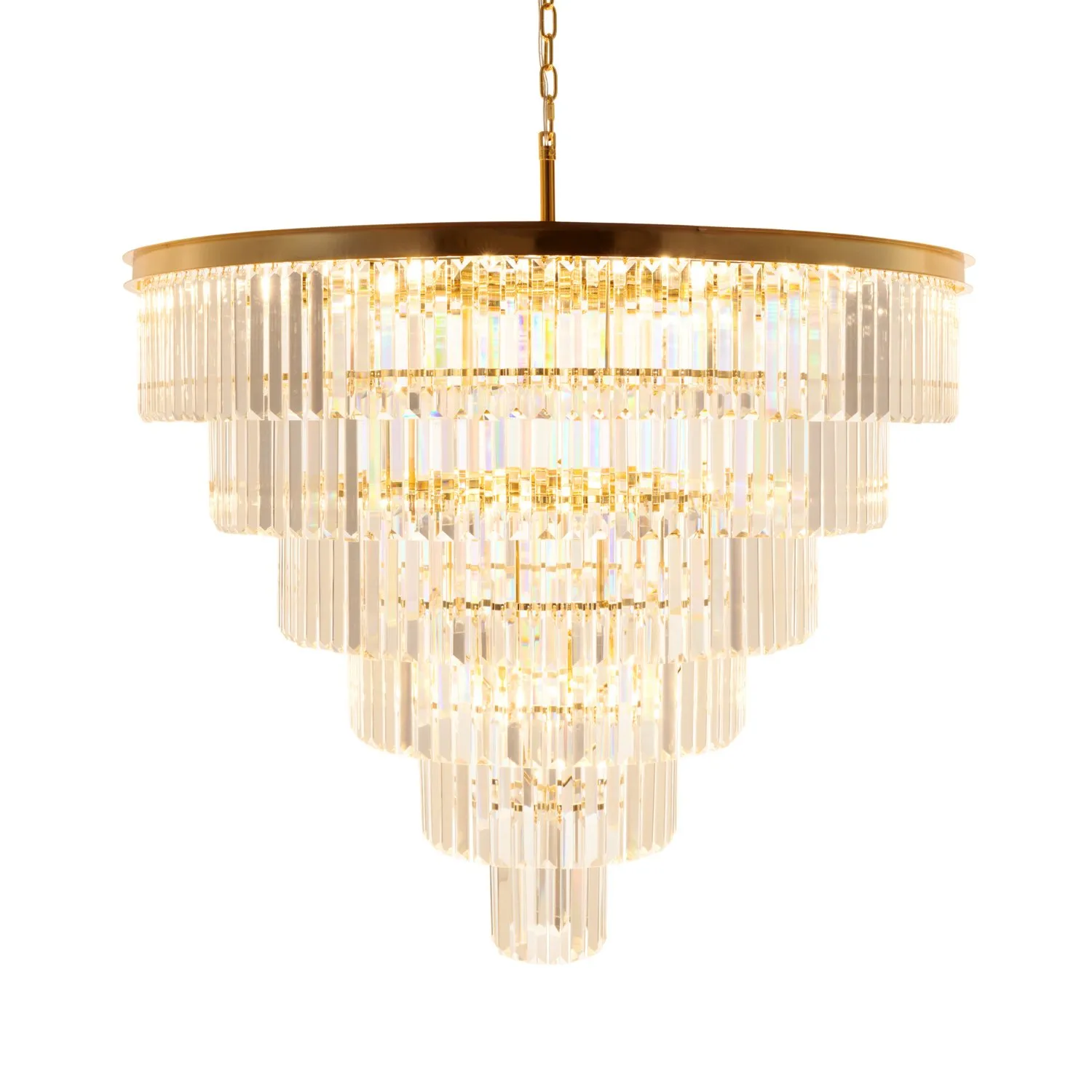 Lampa wisząca SPLENDORE 100 cm - żyrandol złoto-kryształowy - obrazek 7