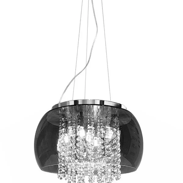 Lampa Szklana Przydymione lustro drobne korale 50cm