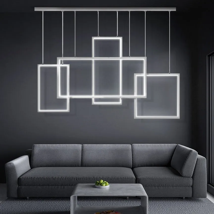 Lampa Led Wiszące Prostokąty 75W biała 4000K DL-G04 BRAGA