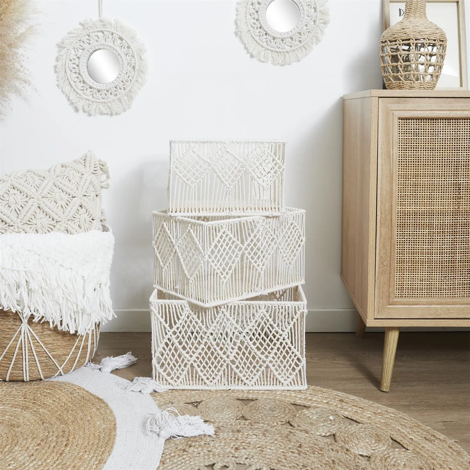 Zestaw 3 koszy BOHO - obrazek 2
