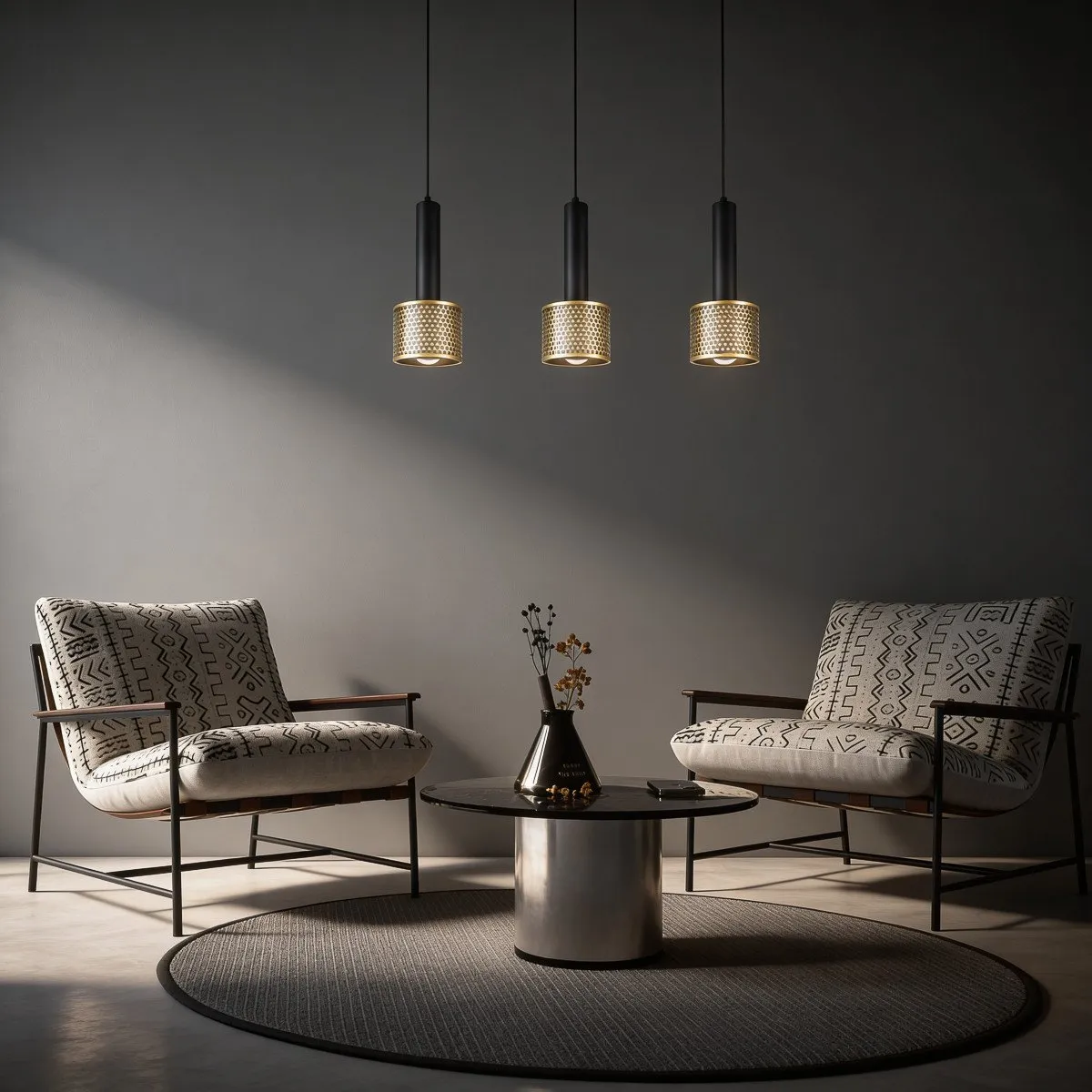Lampa wisząca Amo czarno-złota 3xE27 - obrazek 4