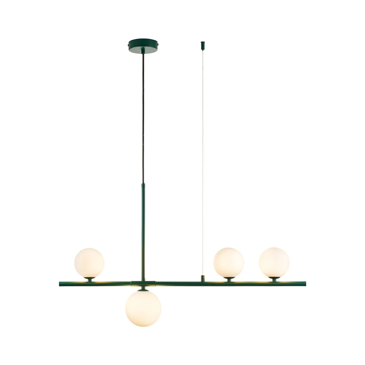 Lampa wisząca MODERNO 80 cm -szmaragdowa z białymi kloszami - obrazek 7