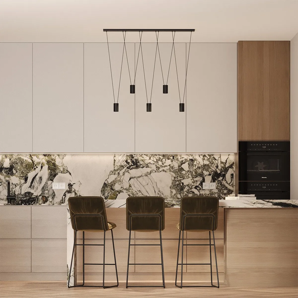 Lampa wisząca Toledo czarna 5xGU10 - obrazek 2