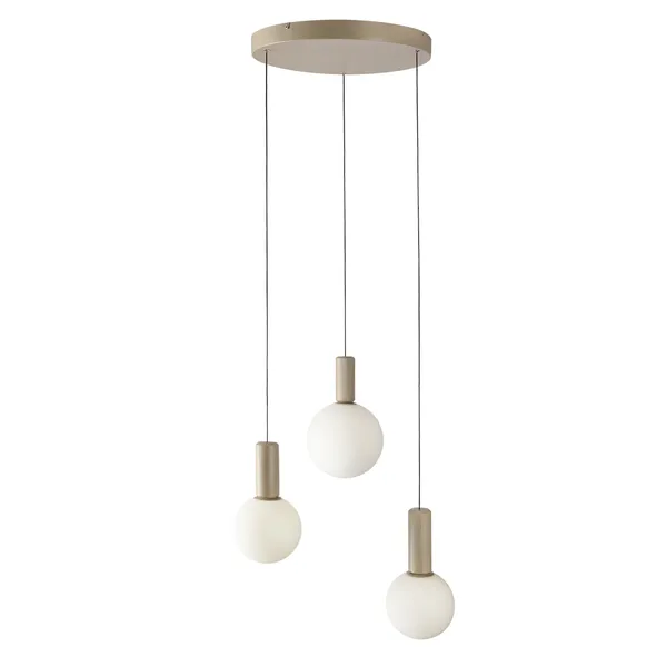 TESTA lampa wisząca talerz beżowa 3x10W G9 klosz biały