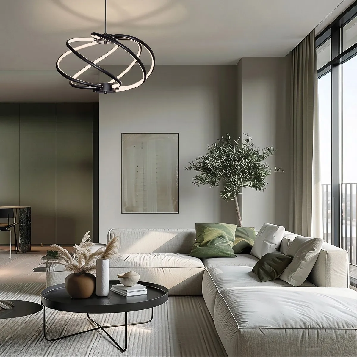 Lampa wisząca Kandor czarna LED CCT - obrazek 3