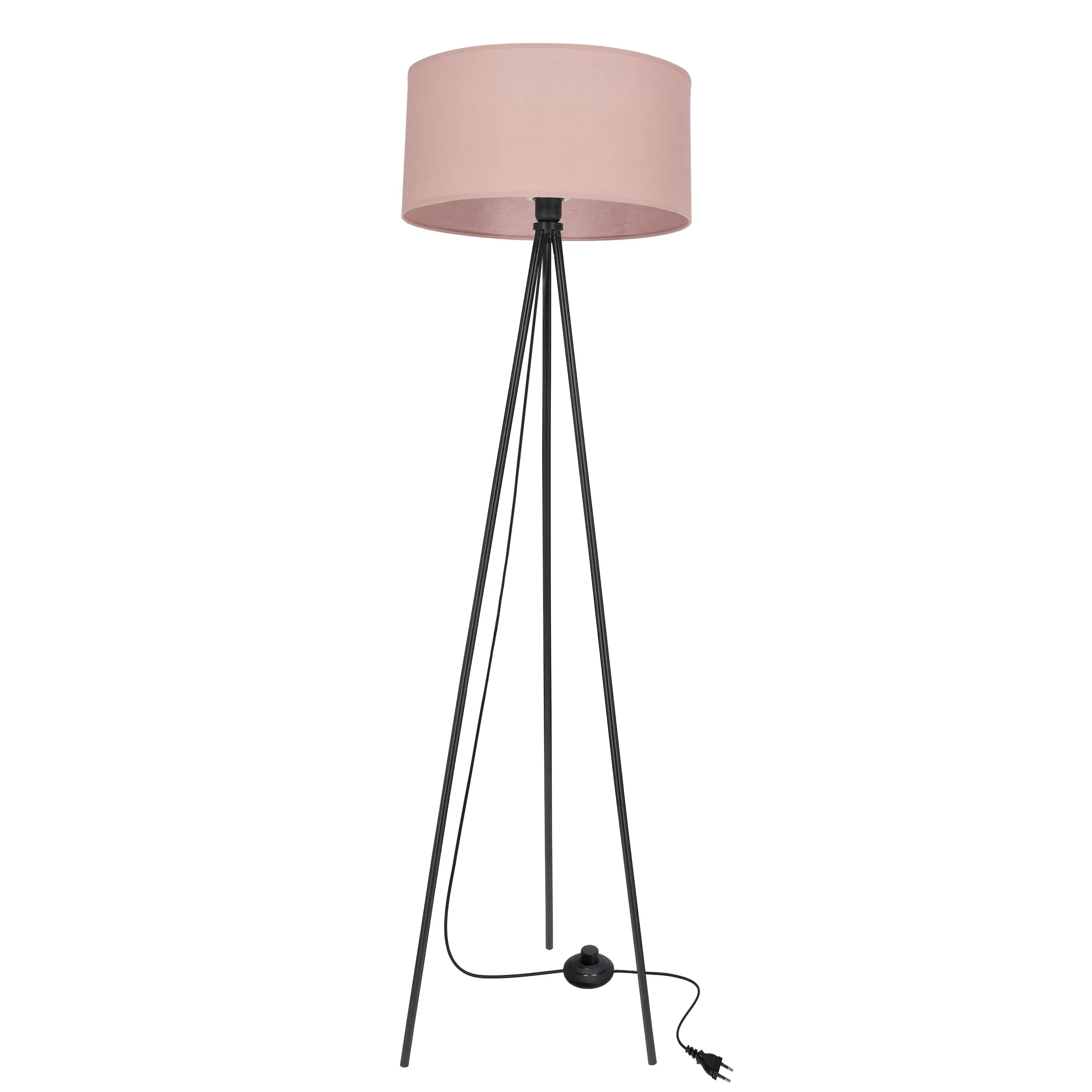SHANTI lampa pod³ogowa czarny 1x40W E27 aba¿ur jasny wrzosowy