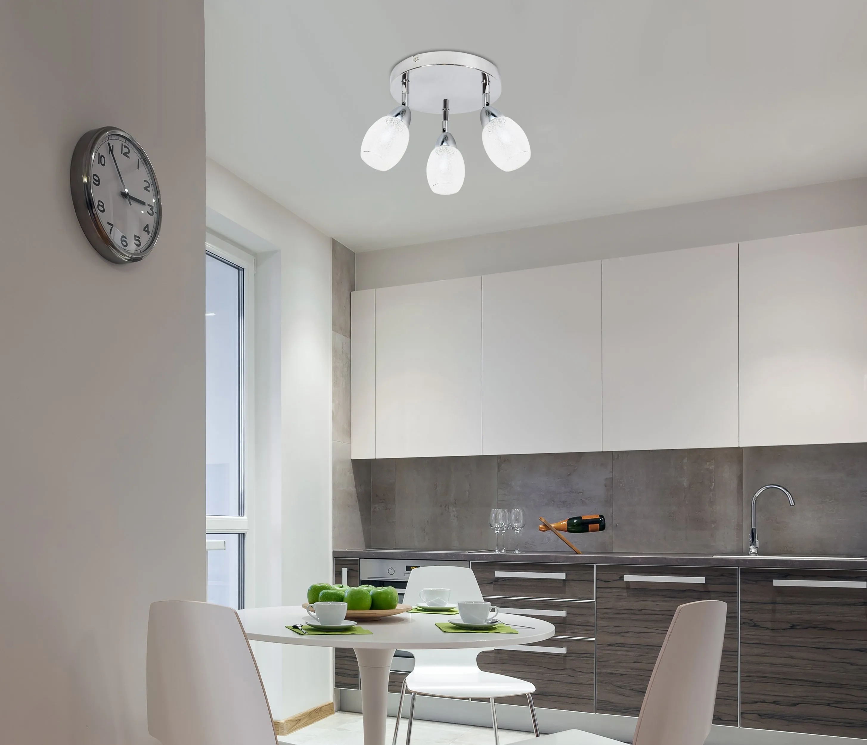 RICO LAMPA SUFITOWA PLAFON 3X6W LED SMD GŁÓWKA OKRĄGŁA 1E Z PRZEGUBEM KD SYSTEM KLOSZ WYMIENNY CHROM/BEZBARWNY - obrazek 2