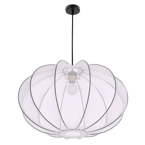 MELLOW lampa wisząca czarny 1x40W E27 abażur mist 60 biały kula