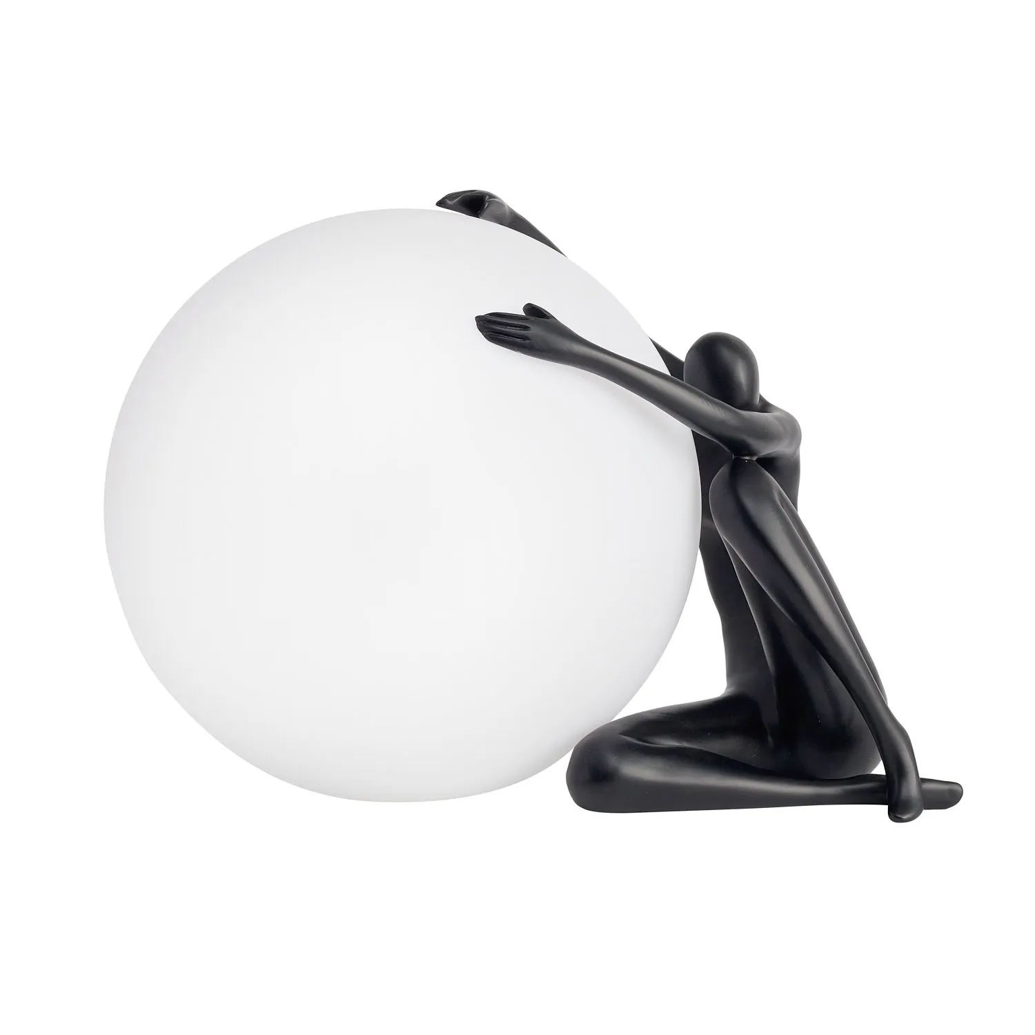 Lampa stołowa WOMAN-1 ,47 cm - czarna figura, biały klosz - obrazek 4