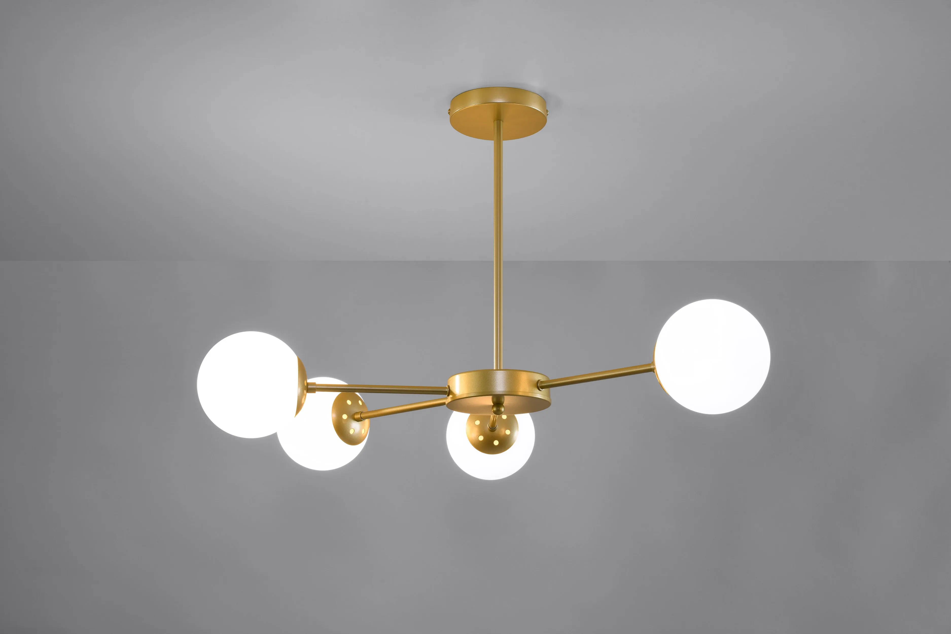 Mati lampa wisząca mosiądz 4x20w g9 klosz biały - obrazek 5