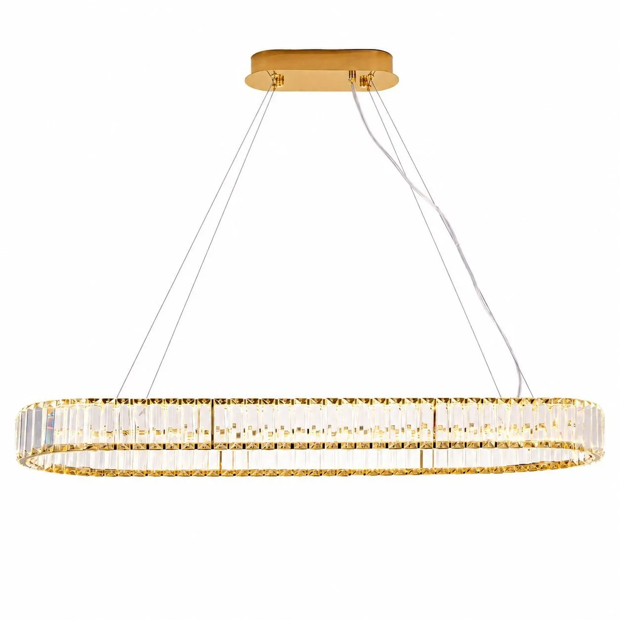 Lampa wisząca ADONIS 100 cm - żyrandol złoty z kryształami - obrazek 8