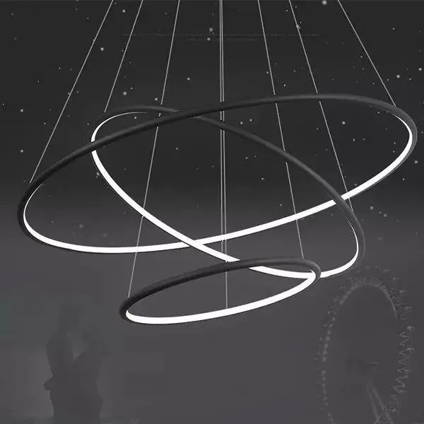 Lampa wisząca Ledowe Okręgi No.3 100cm 3k czarna - obrazek 9