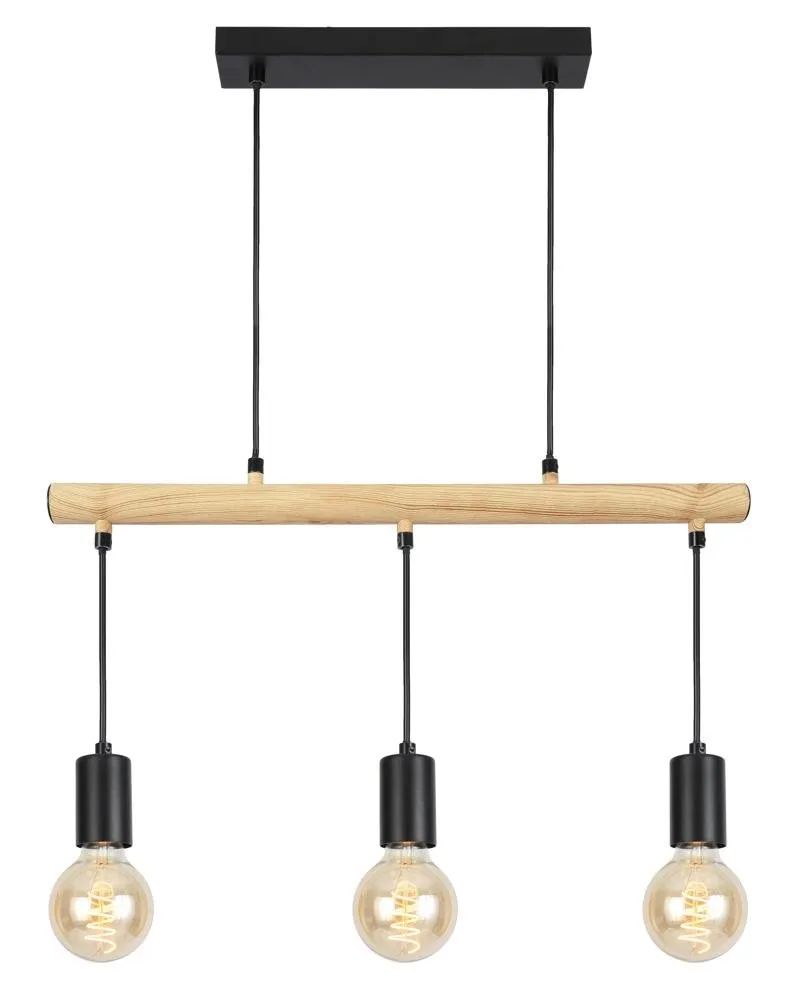 IZZY LAMPA WISZĄCA 3X60W E27 CZARNY