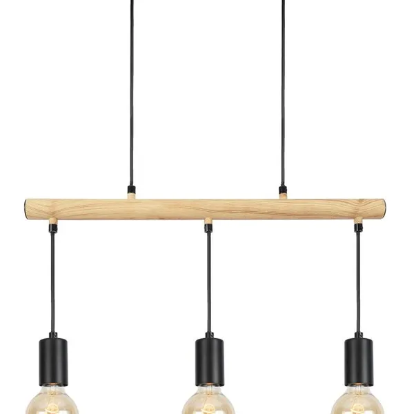 IZZY LAMPA WISZĄCA 3X60W E27 CZARNY