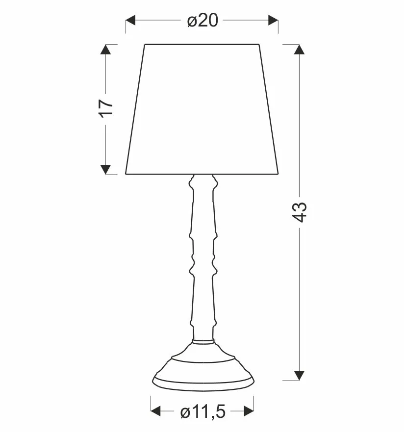 CARDINALE lampa sto³owa h-43 cm ciemny szary 1x40 E27 aba¿ur ciemny lniany - obrazek 3