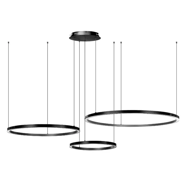 Lampa wisząca okręgi 116W czarna AZ134 MONZA