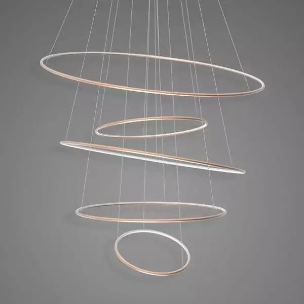 Lampa wisząca Ledowe Okręgi No.5 120cm 4k miedziana - obrazek 2
