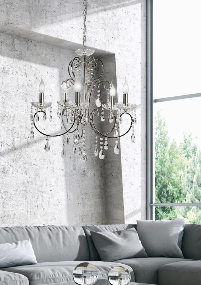 AURORA LAMPA WISZĄCA 5*40W E14 CHROM - obrazek 3