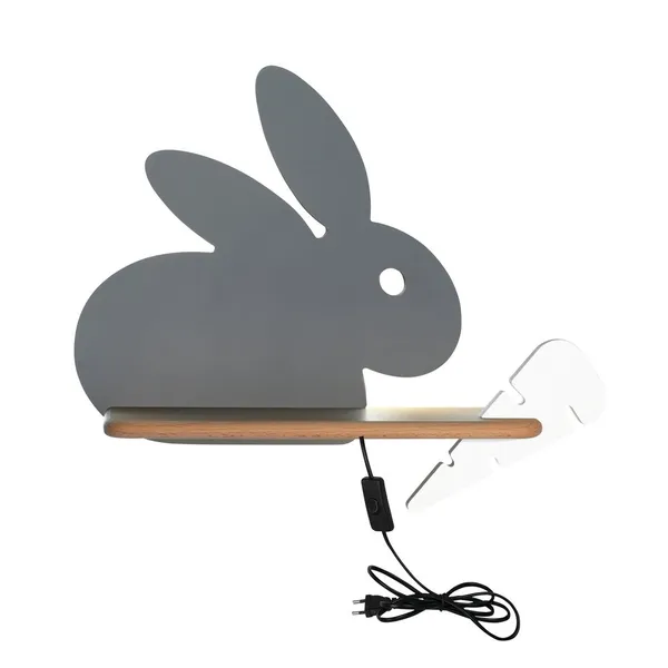RABIT LAMPA KINKIET 4W LED 4000K IQ KIDS Z PRZEWODEM Z WŁ. I WTYCZKĄ SZARY+BIAŁY