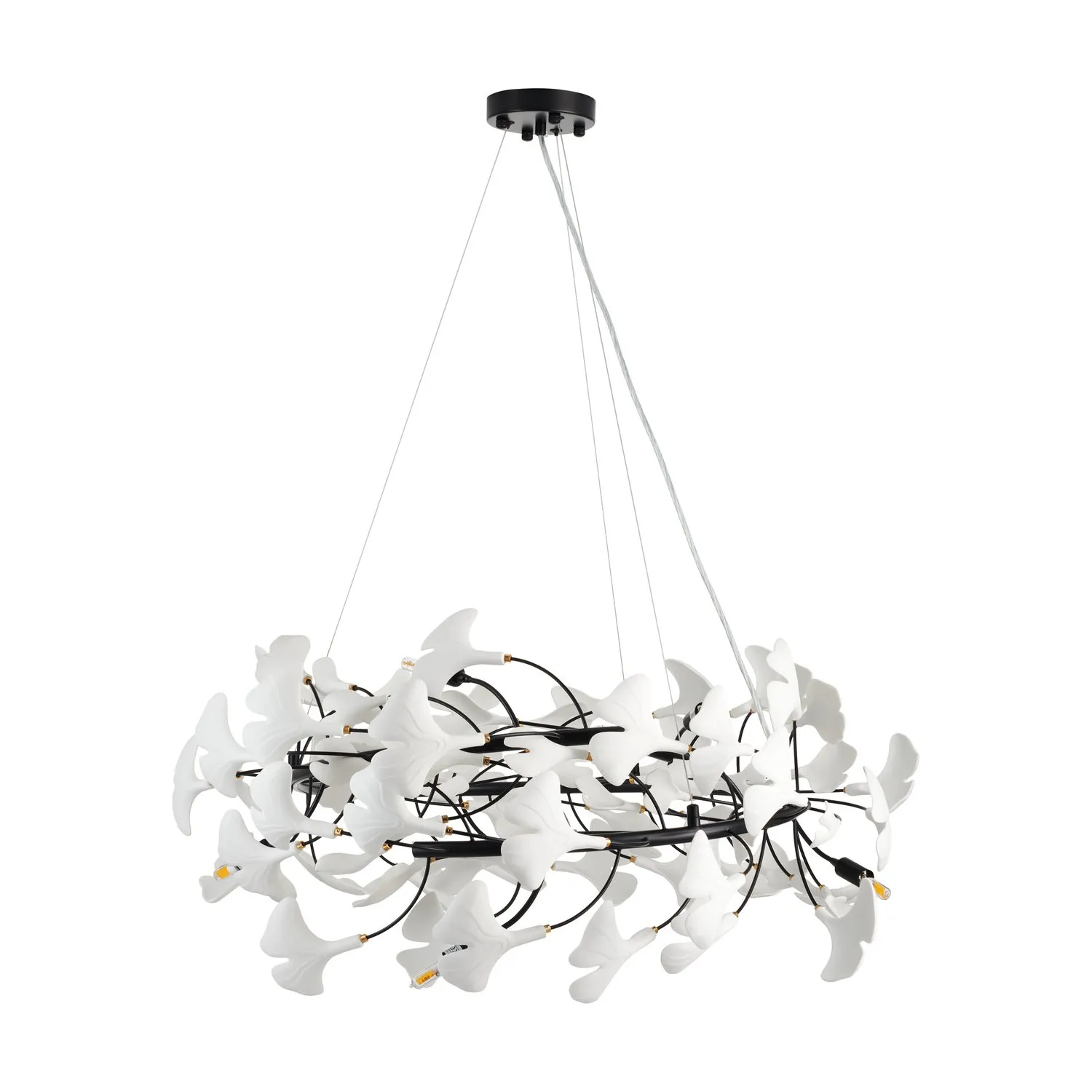 Lampa wisząca BOTANIKA 80 cm -czarna, G9, regulowana, designerska