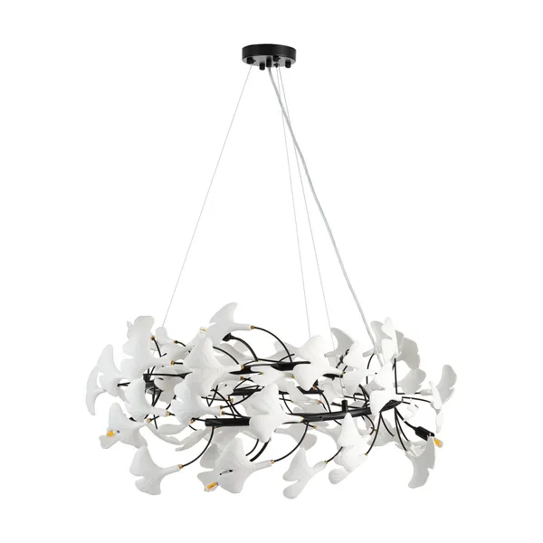 Lampa wisząca BOTANIKA 80 cm -czarna, G9, regulowana, designerska