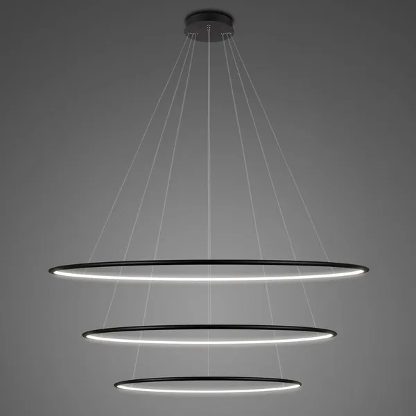 Lampa wisząca Ledowe Okręgi No.3 100cm 4k czarna Dali