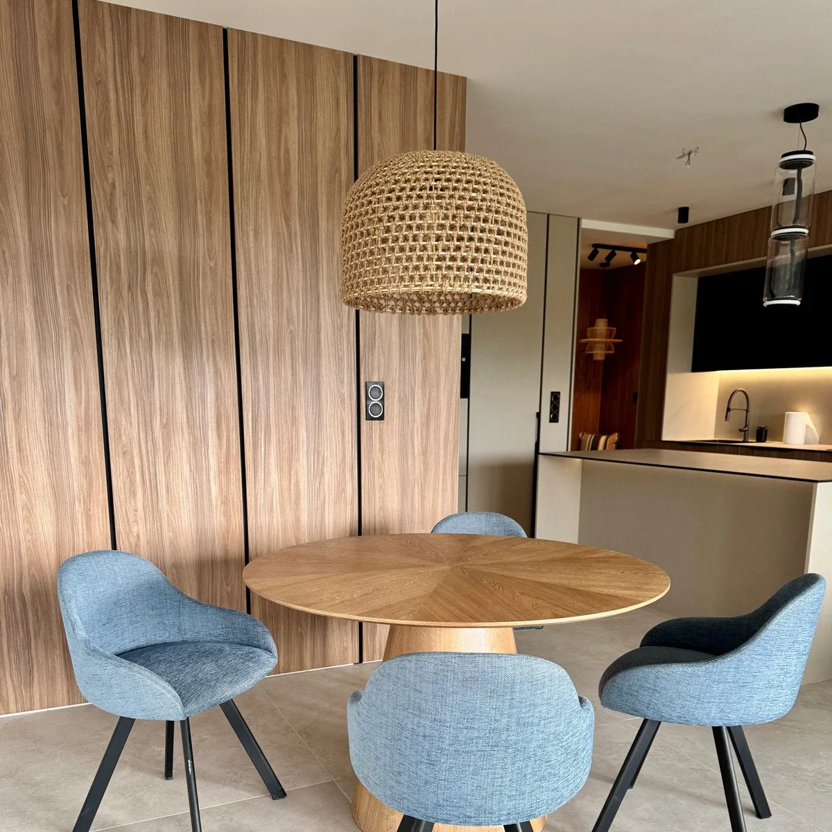 Rattanowa lampa wisząca Kanso 40 cm jasne drewno 1xE27 - obrazek 2
