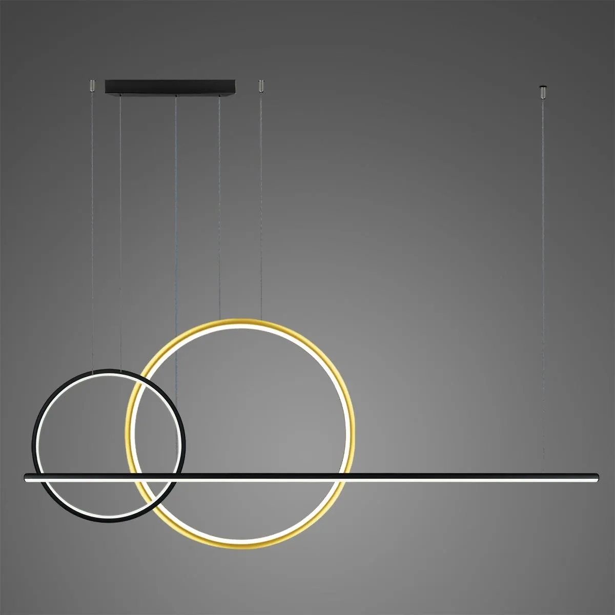 Lampa wisząca Linea No.4 60/40cm czarnozłota 3k