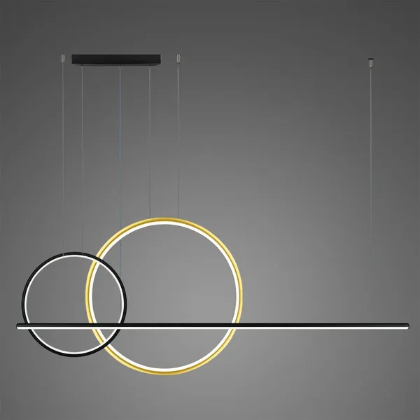 Lampa wisząca Linea No.4 60/40cm czarnozłota 3k
