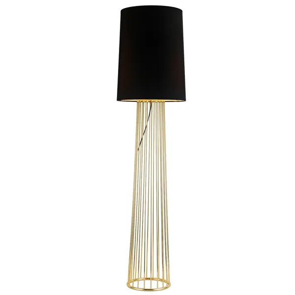 Lampa podłogowa FILO-2 czarno-złota, metalowa, E27, 156 cm