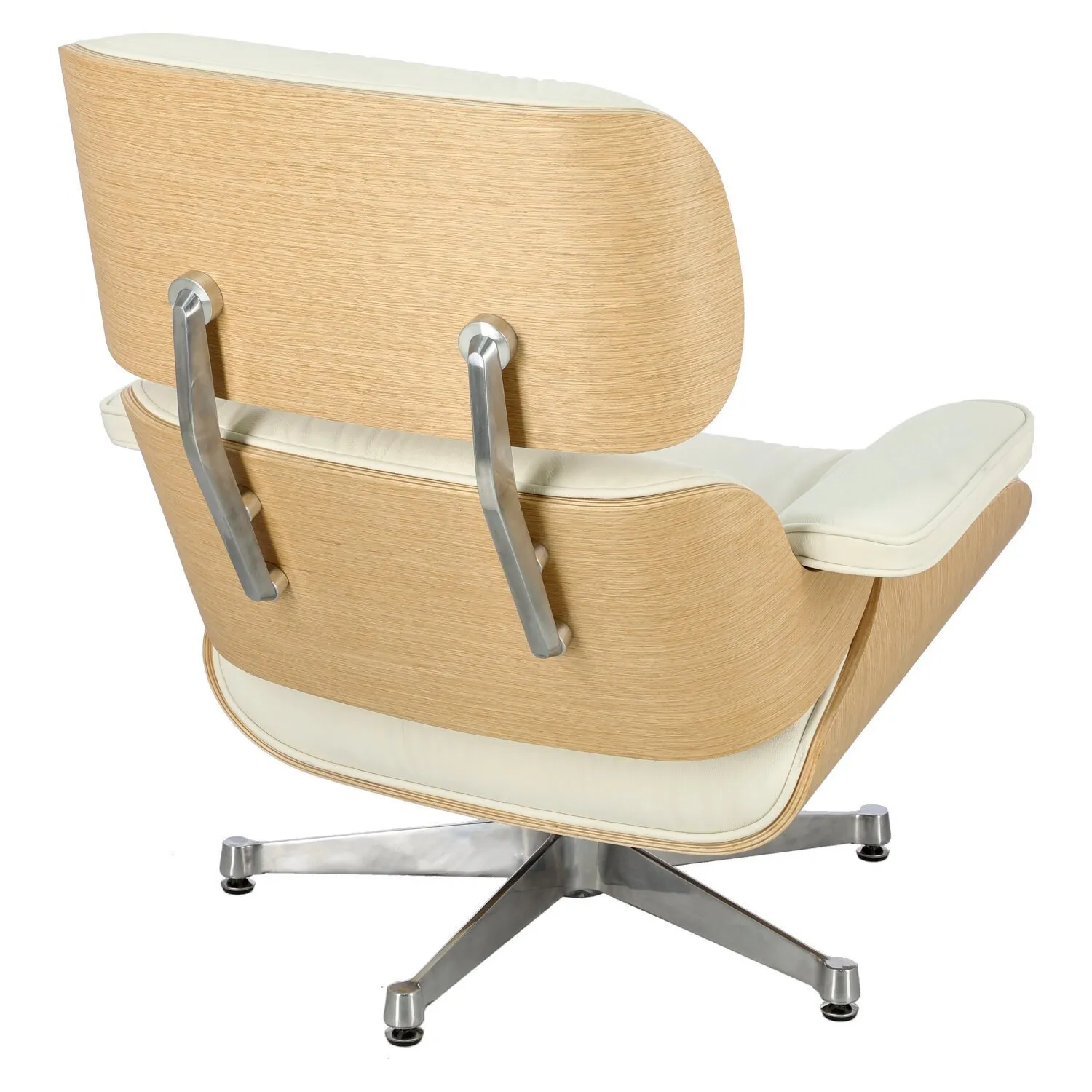 Fotel Vip biały/natural oak/srebrna baza - obrazek 8