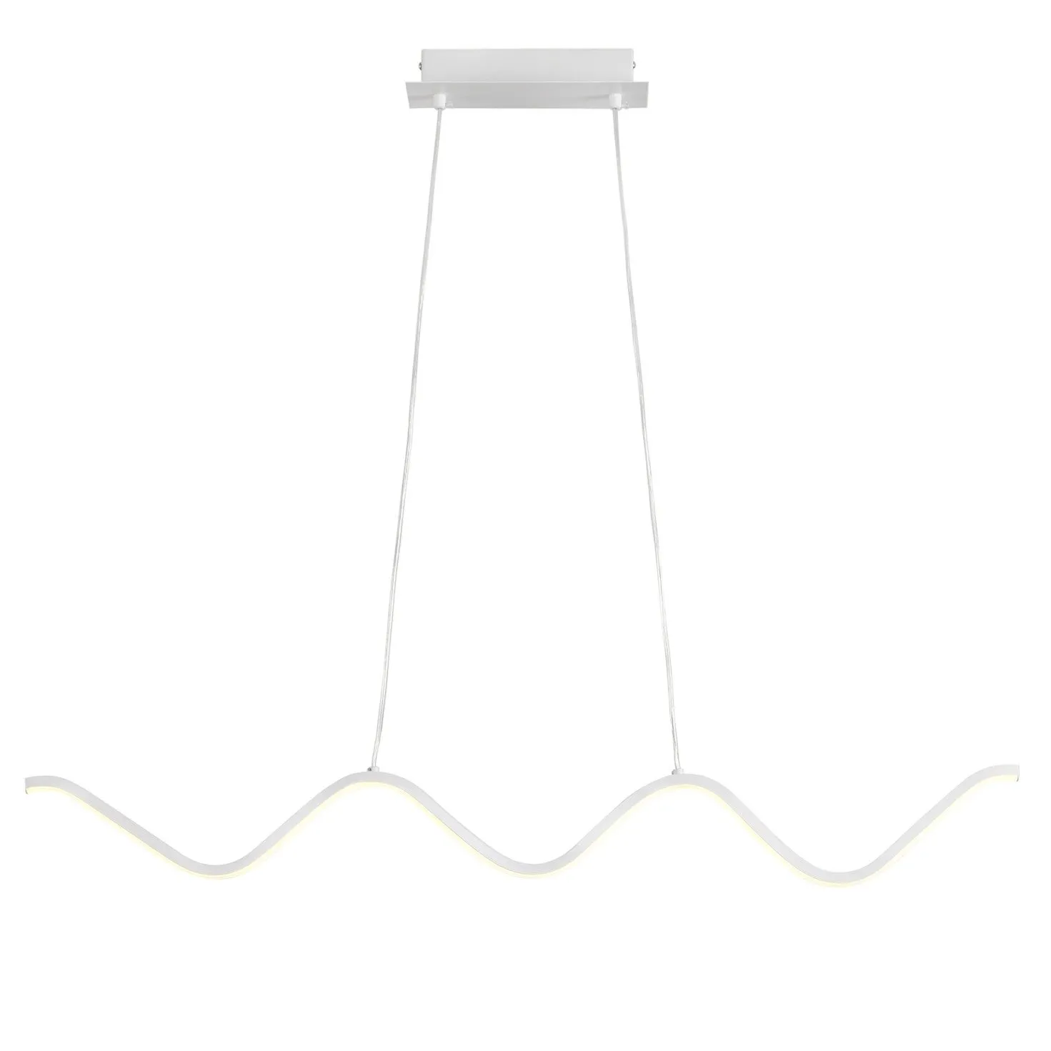 Lampa wisząca ZIGZAG 90 cm - LED, biała, falista listwa