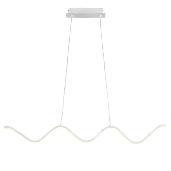 Lampa wisząca ZIGZAG 90 cm - LED, biała, falista listwa