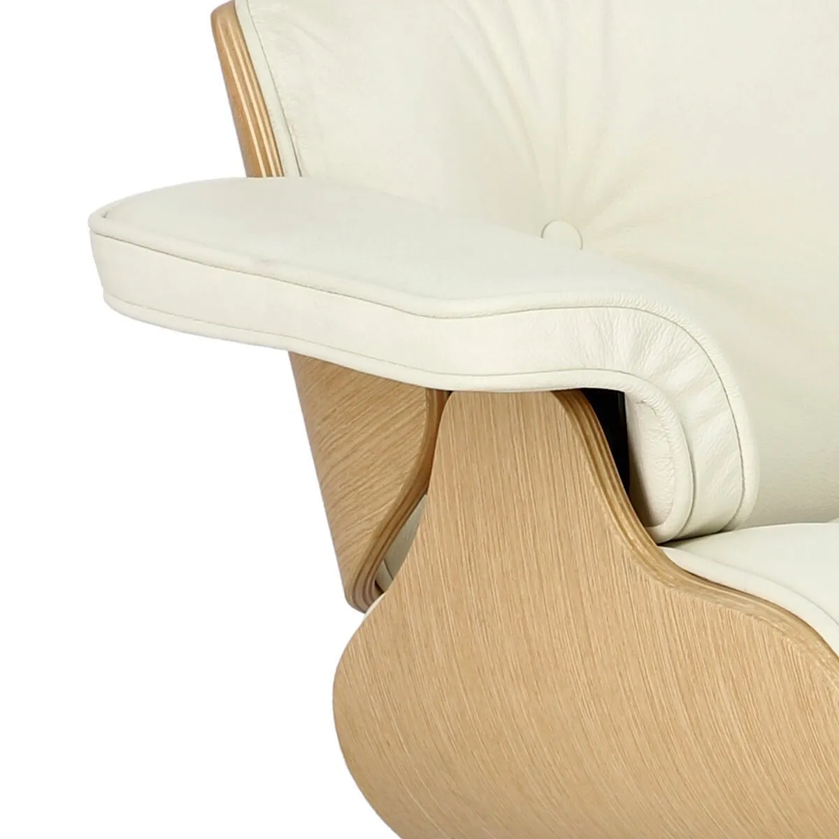 Fotel Vip biały/natural oak/srebrna baza - obrazek 7