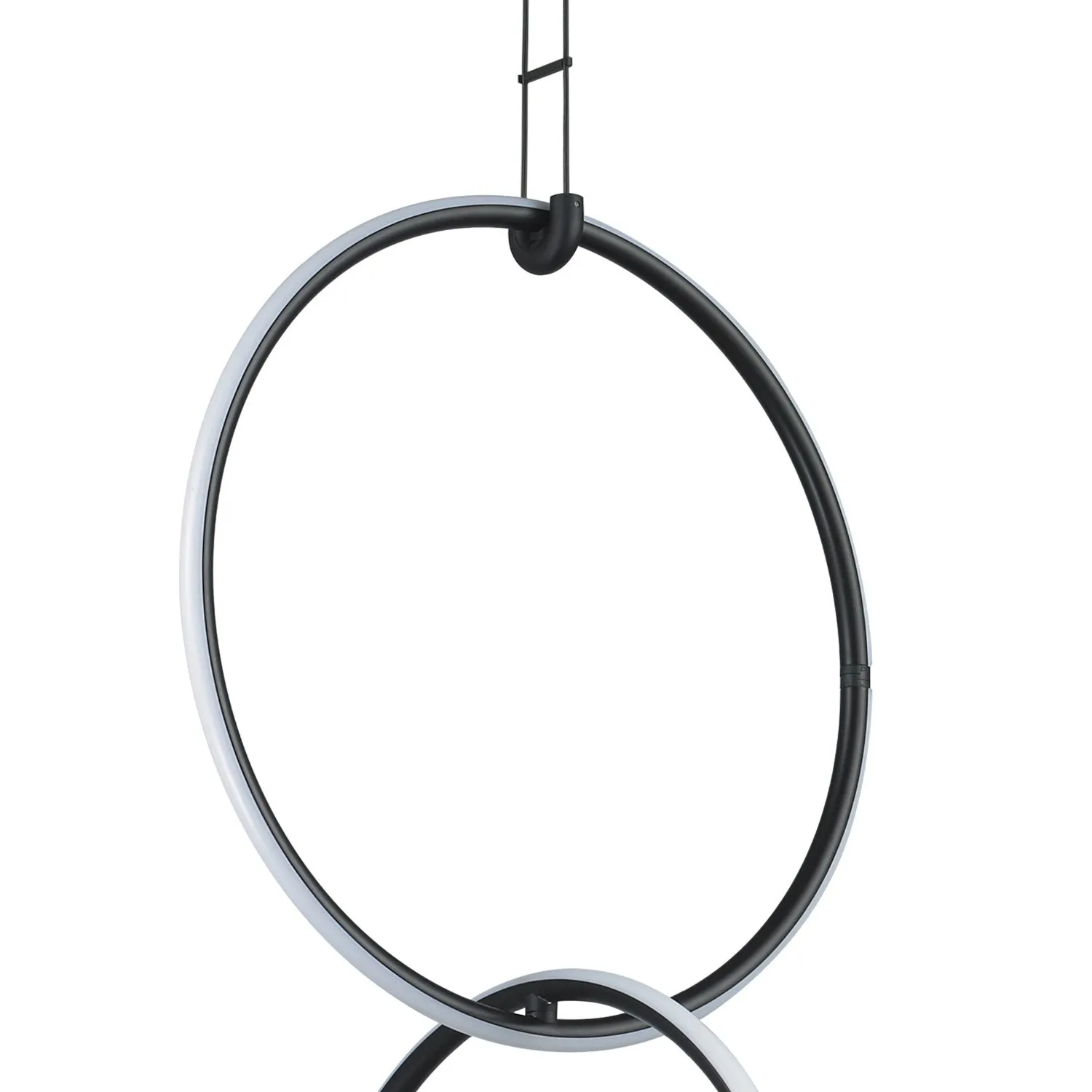 Lampa wisząca COCO 3, 40 cm - LED, czarny minimalistyczny potrójny ring - obrazek 4