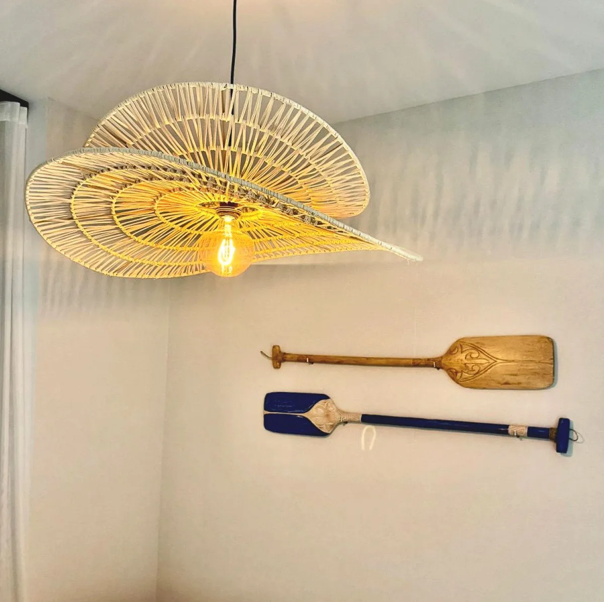 Rattanowa lampa wisząca Raya naturalna 1xE27 - obrazek 7